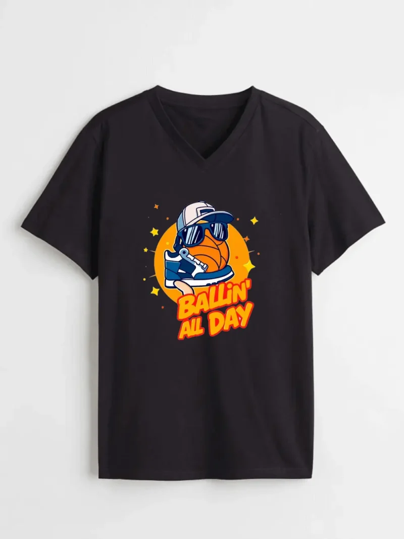 Bold And Playful Design Featuring A Cool Basketball With Kicks And Attitude Fabletee T-Shirt - Image 2
