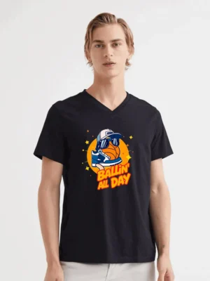 Bold And Playful Design Featuring A Cool Basketball With Kicks And Attitude Fabletee T-Shirt
