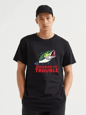 Bold Cartoon Bass With Attitude Perfect For Playful Fishing Fans Fabletee T-Shirt