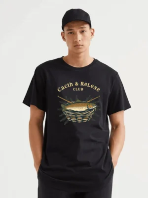 Classic Trout Basket Design For Anglers Who Fish With Care Fabletee T-Shirt