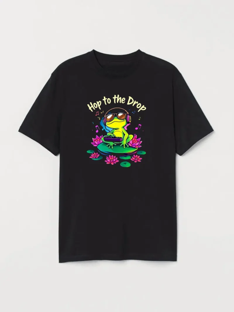 Cool Frog DJ Graphic Tee For Music Lovers And Festival Vibes Fabletee T-Shirt - Image 2