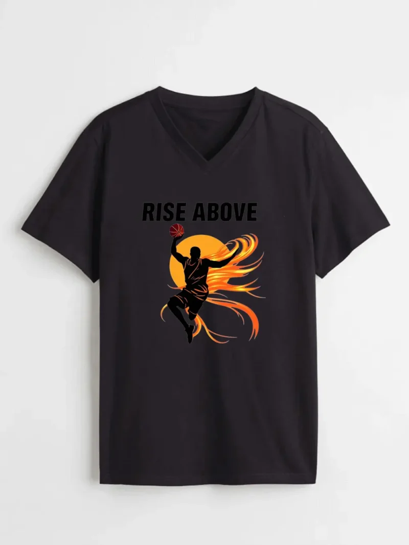 Dynamic Player Rising With Fire And Focus Pure Hustle In Motion Fabletee T-Shirt - Image 2