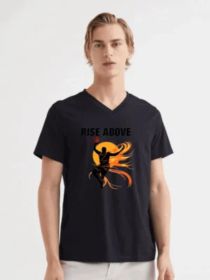 Dynamic Player Rising With Fire And Focus Pure Hustle In Motion Fabletee T-Shirt