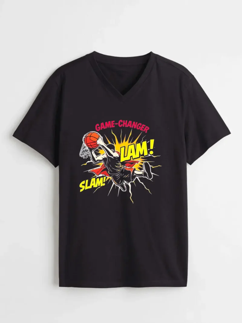 Explosive Slam Dunk Graphic Capturing The Energy Of A Game-winning Moment. Fabletee T-Shirt - Image 2