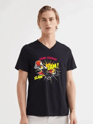 Explosive Slam Dunk Graphic Capturing The Energy Of A Game-winning Moment. Fabletee T-Shirt