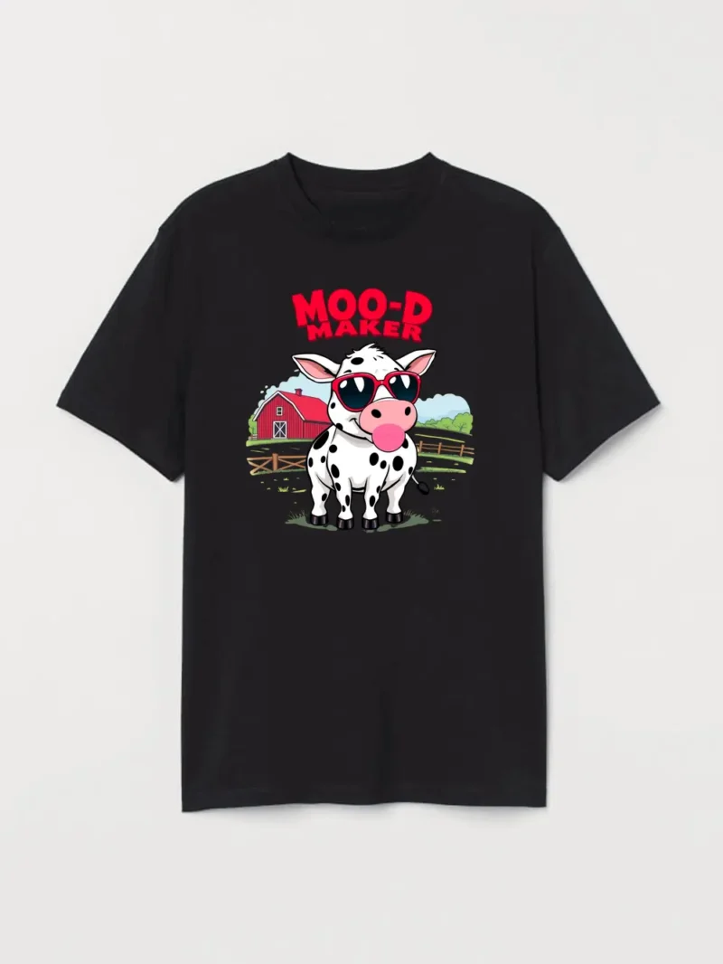 Funny Cow T Shirt With Farm Style And Playful Attitude Fabletee T-Shirt - Image 2