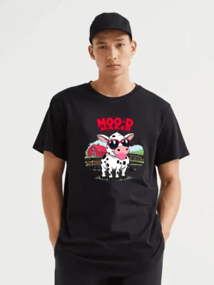 Funny Cow T Shirt With Farm Style And Playful Attitude Fabletee T-Shirt