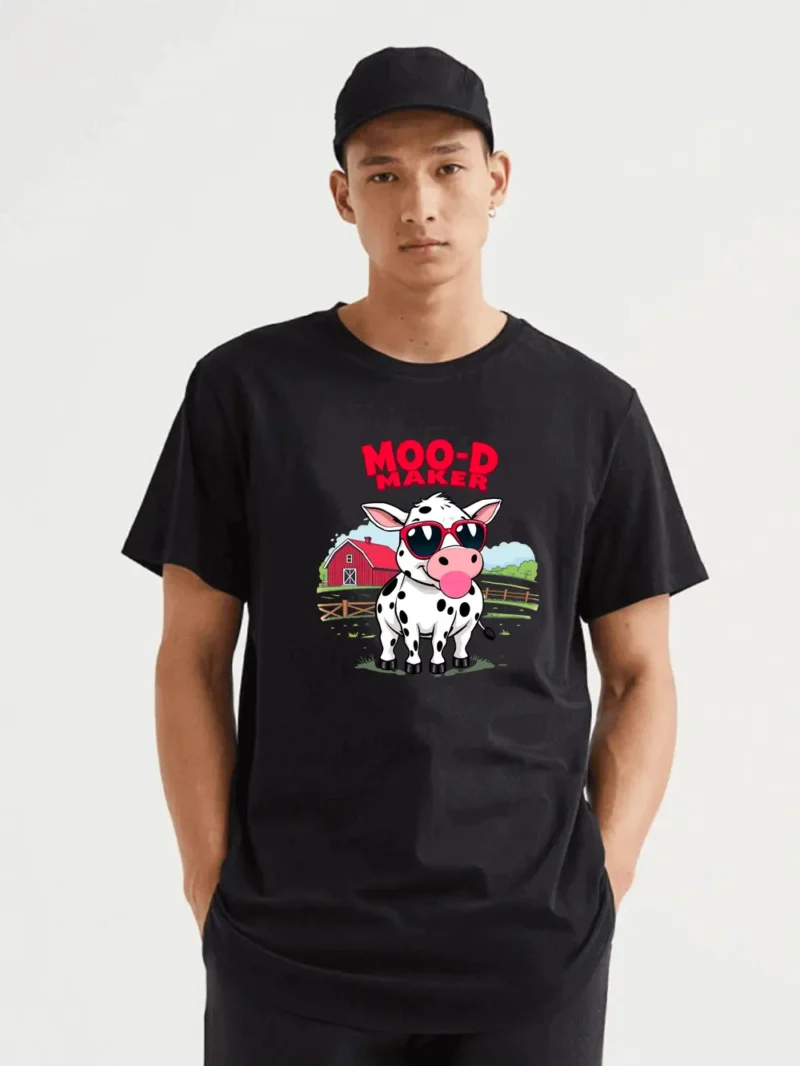 Funny Cow T Shirt With Farm Style And Playful Attitude Fabletee T-Shirt