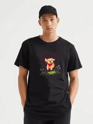 Joyful Puppy Graphic Bringing Smiles And Good Vibes Fabletee T-Shirt