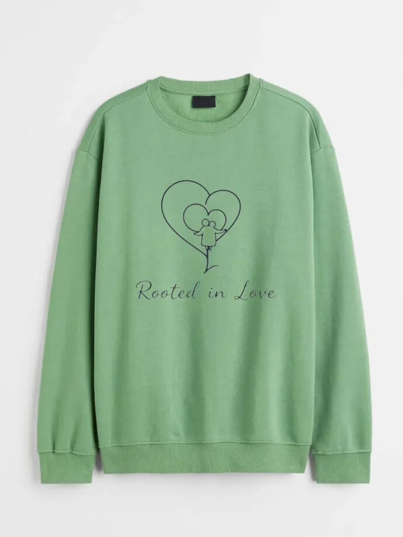 Minimal Heart-tree Line Art Symbolizing Deep Family Roots And Connection Fabletee Sweatshirt - Image 2