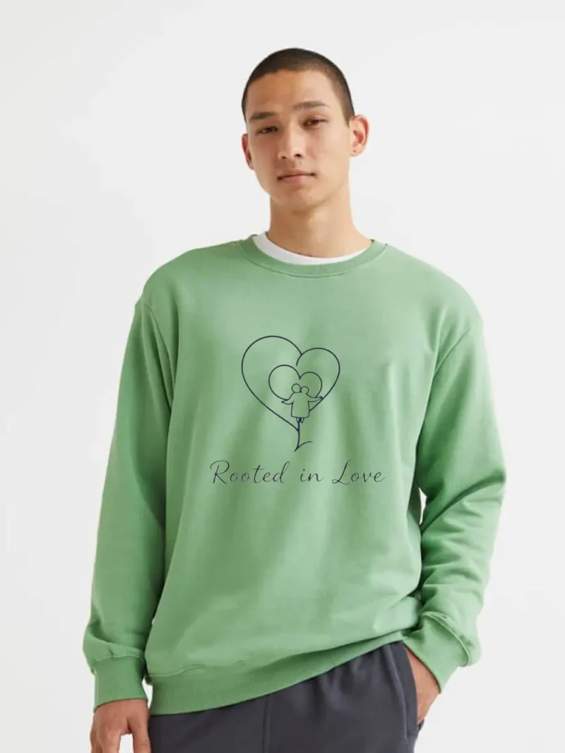 Minimal Heart-tree Line Art Symbolizing Deep Family Roots And Connection Fabletee Sweatshirt