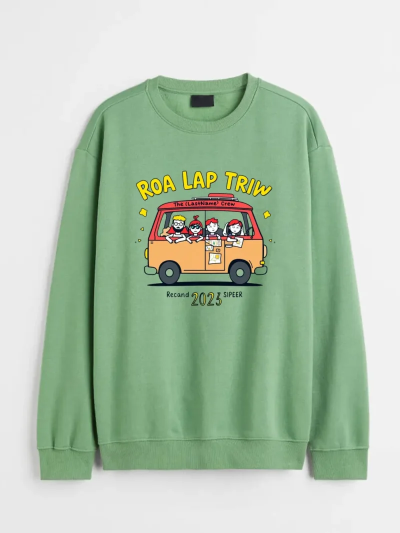 Playful Cartoon Van Packed With Fun And Adventure For The Whole Crew Fabletee Sweatshirt - Image 2
