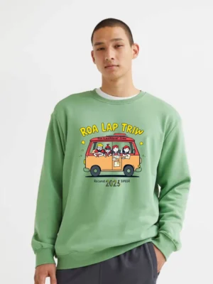 Playful Cartoon Van Packed With Fun And Adventure For The Whole Crew Fabletee Sweatshirt