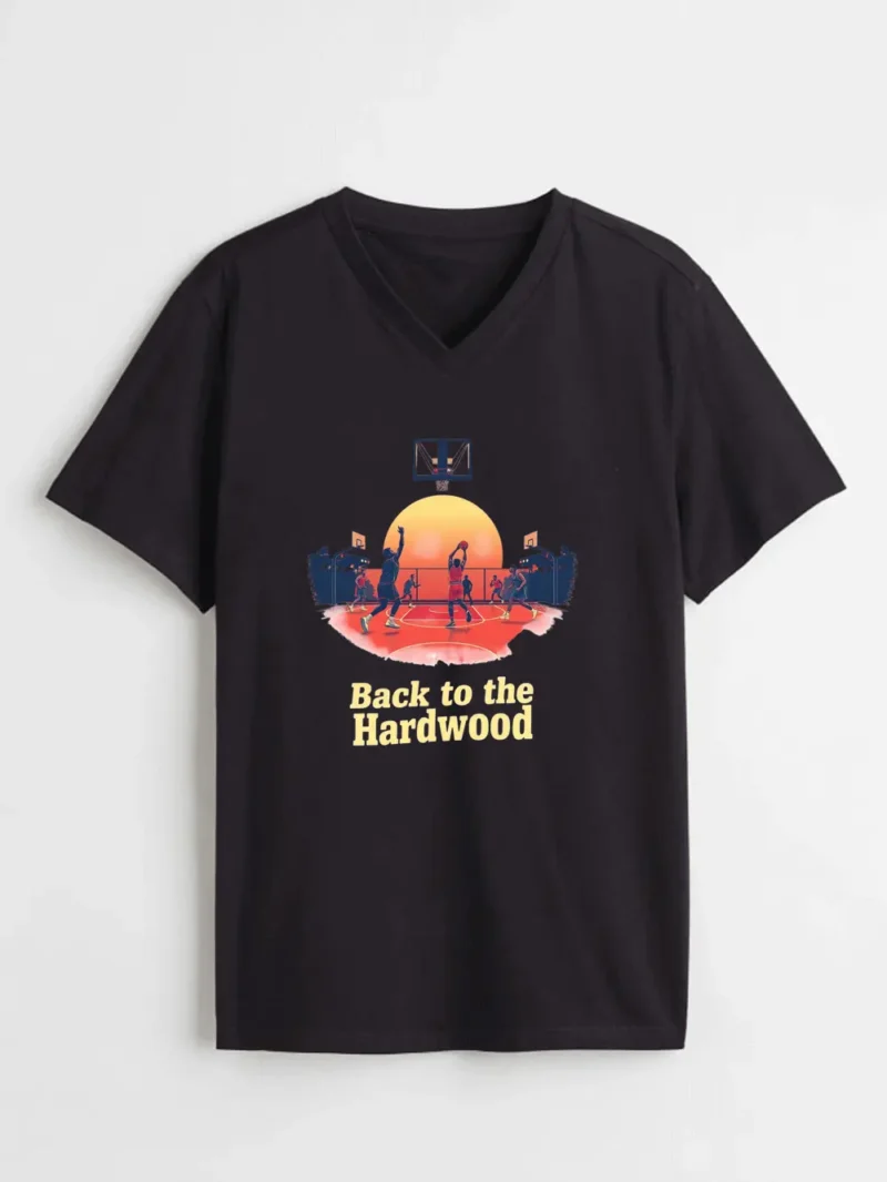 Sunset Streetball Vibes That Bring The Passion Of The Game To Life Fabletee T-Shirt - Image 2