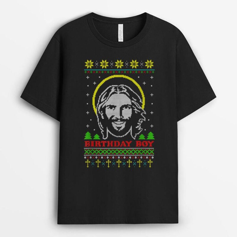 BIRTHDAY BOY JESUS Funny Ugly Christmas pajama family T-Shirt