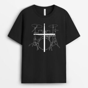 Christian Drummer Stick With Jesus Christ Drum Sticks Cross T-Shirt