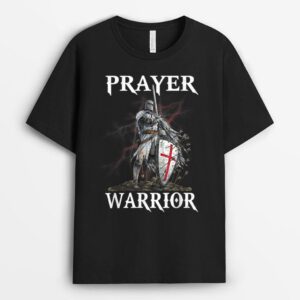 Christian Prayer Warrior Jesus Cross Religious Messages T-Shirt