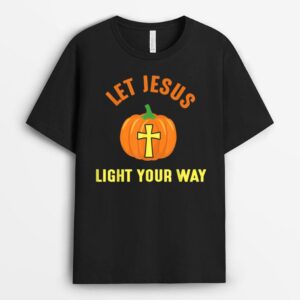 Christian Religious Halloween Let Jesus light your way Cross T-Shirt