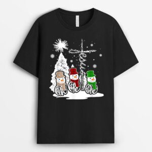 Christmas Jesus Faith Hope Love Snowman Christian Xmas T-Shirt