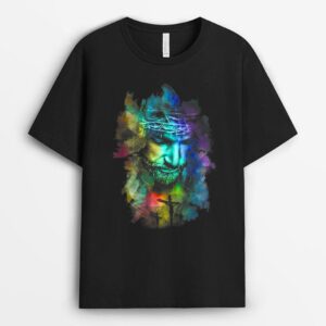 Colorful Jesus Faith Cross Jesus Christian Lover T-Shirt