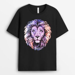 Cool Lion Head Design with Bright Colorful T-Shirt