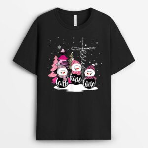 Faith Hope Love Snowman Jesus Xmas Tree Christian Christmas T-Shirt
