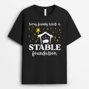 Family Stable Foundation Christian Jesus Christmas Xmas T-Shirt