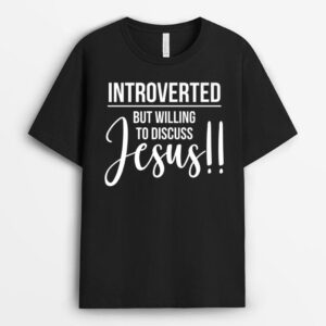 Funny Christian Introverted But Willing to Discuss Jesus Premium T-Shirt