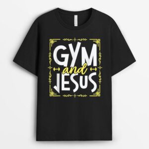 Gym and Jesus Gym Fitness Lifting Weights Body Building T-Shirt