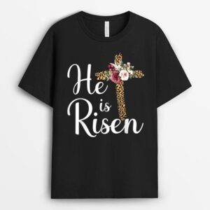 He Is Risen Jesus Christ Cross Easter Sunday Long Sleeve T T-Shirt