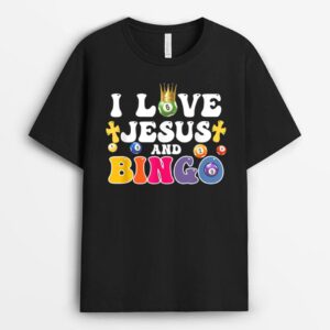 I Love Jesus And Bingo Christian Cross Board Games T-Shirt