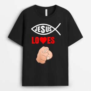 Ichthys Jesus loves you - Christian Ichthus Fish T-Shirt