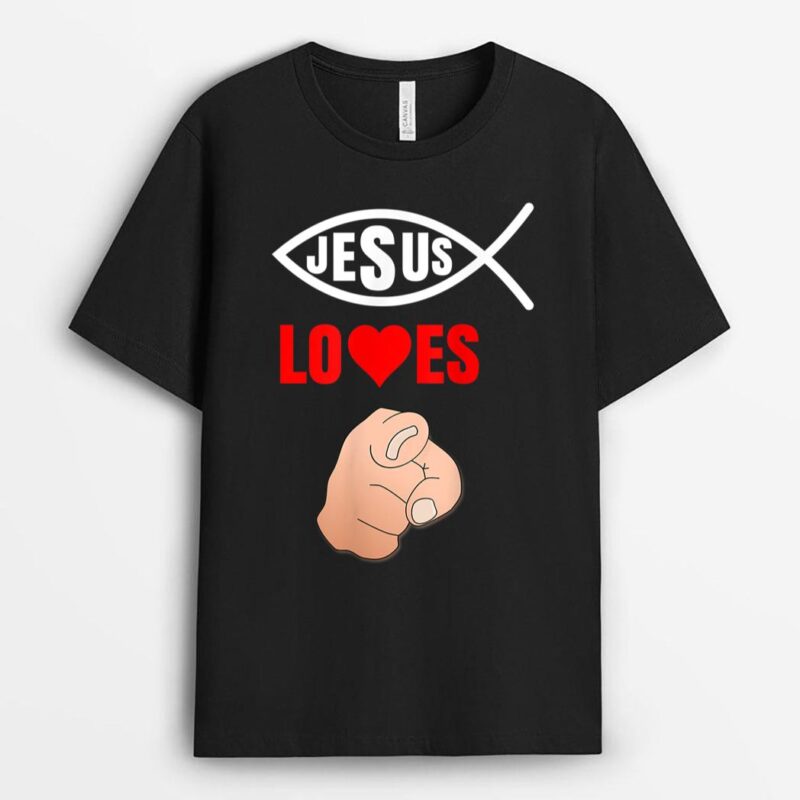 Ichthys Jesus loves you - Christian Ichthus Fish T-Shirt