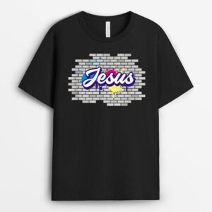 Jesus Christ Brick Wall Art Religious Christian T-Shirt