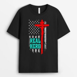 Jesus Is My Superhero Awesome God Flag T-Shirt