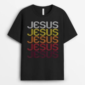 Jesus Retro Wordmark Pattern - Vintage Style T-Shirt