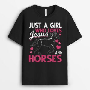 Just A Girl Who Loves Jesus And Horses Christ Devo Horse T-Shirt