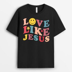 Love Like Jesus Christian Graphic s Groovy Christmas T-Shirt