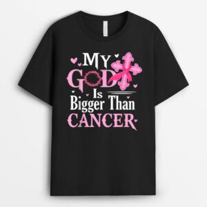 My God Is Bigger Than Cancer Breast Cancer Awareness Jesus T-Shirt