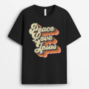 Peace Love Jesus - 70s Vintage Christian Religious God Faith T-Shirt