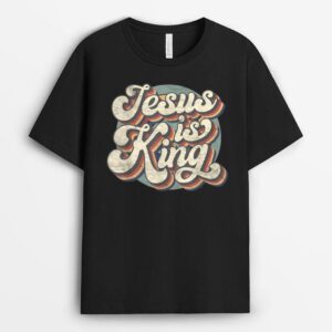 Retro Jesus Is King Christian Bible Religious Mens Womens T-Shirt
