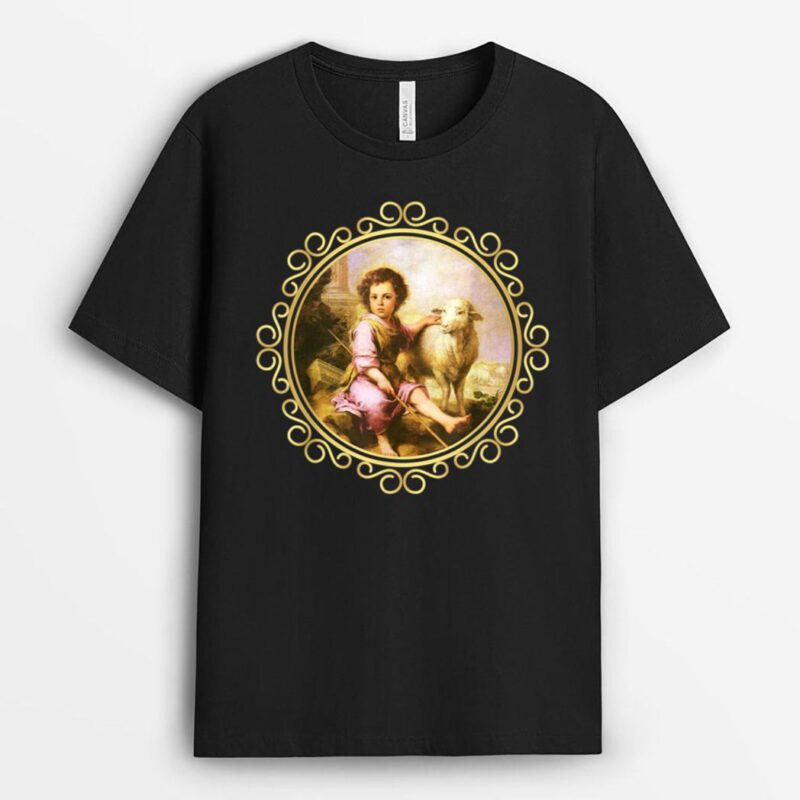 Saint John the Baptist Art Painting Jesus Agnus Dei Catholic T-Shirt