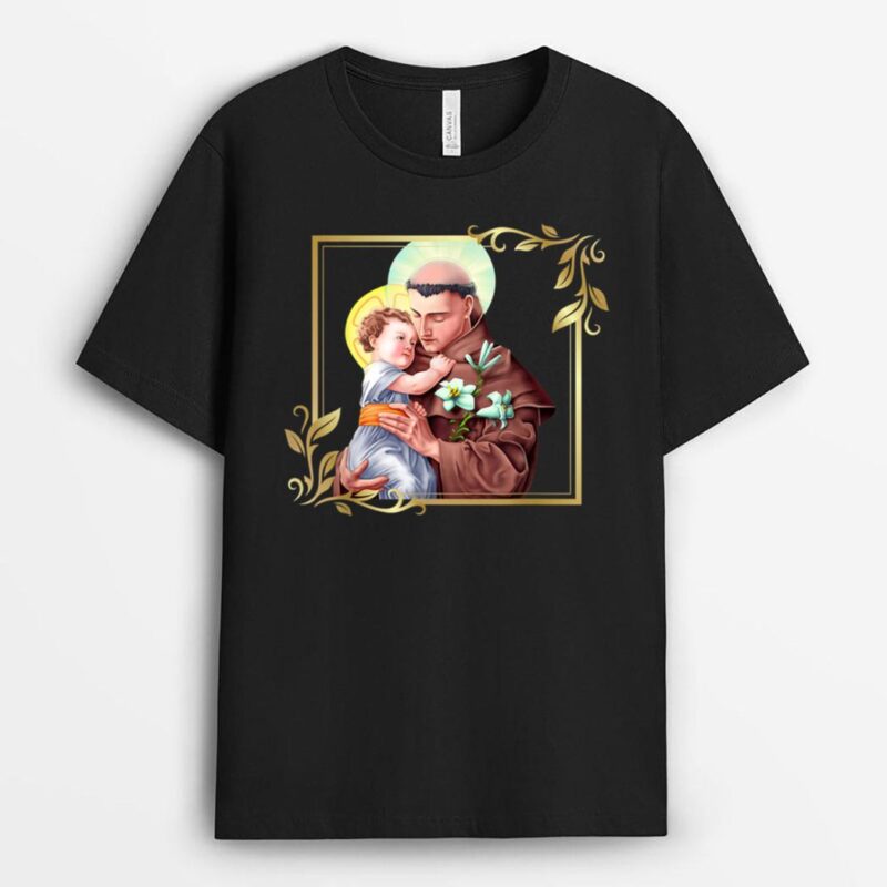St Anthony of Padua Vintage Catholic Saint Infant Jesus T-Shirt