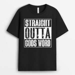 Straight Outta Gods Word Funny Religion Jesus Christian T-Shirt