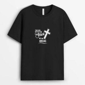 This Girl Gets By On Jesus and ORCAS Religious ORCA Long Sleeve T-Shirt