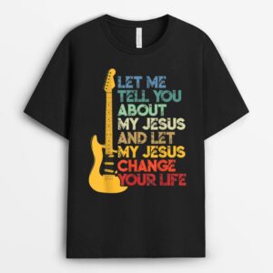 Vintage Let Me Tell You About My Jesus Guitar Christian T-Shirt
