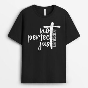 Vintage Not Perfect Just Forgiven, Cross, Christian, Jesus, T-Shirt